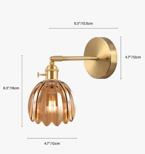 RetroLume – Tulpenvormige Glazen Wandlamp met Vintage Charme