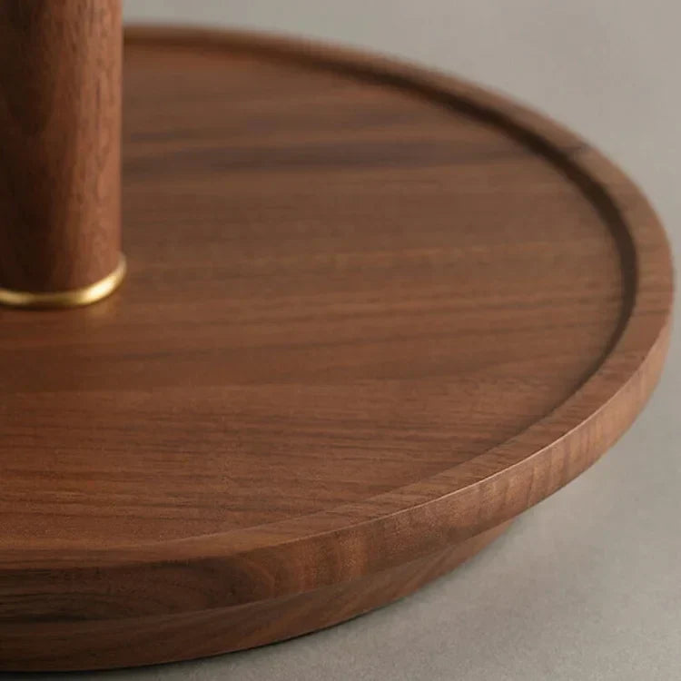 Elegante Vintage Houten Woodly Tafellamp -  Tafellamp met Geplooid Design
