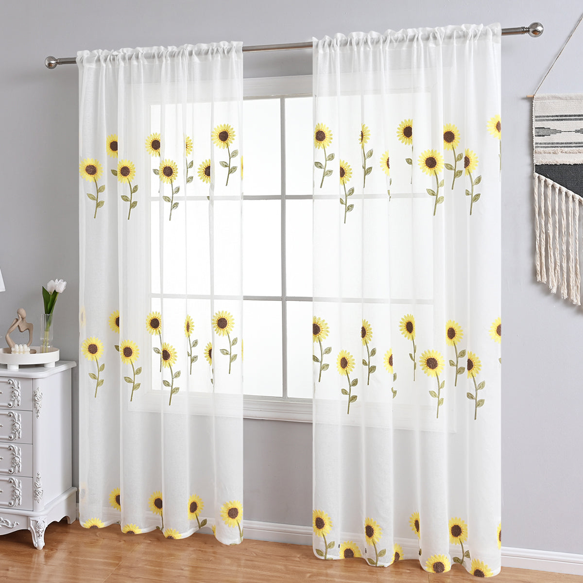 NatureGlow Curtains - Rustieke Zonnebloemen Gordijnen voor Thuis