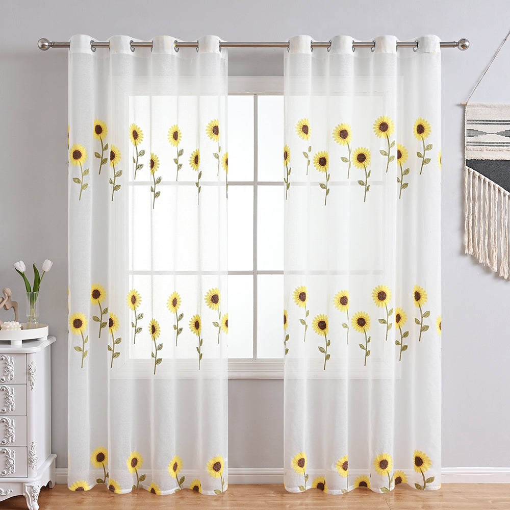NatureGlow Curtains - Rustieke Zonnebloemen Gordijnen voor Thuis