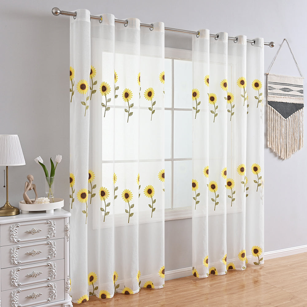 NatureGlow Curtains - Rustieke Zonnebloemen Gordijnen voor Thuis