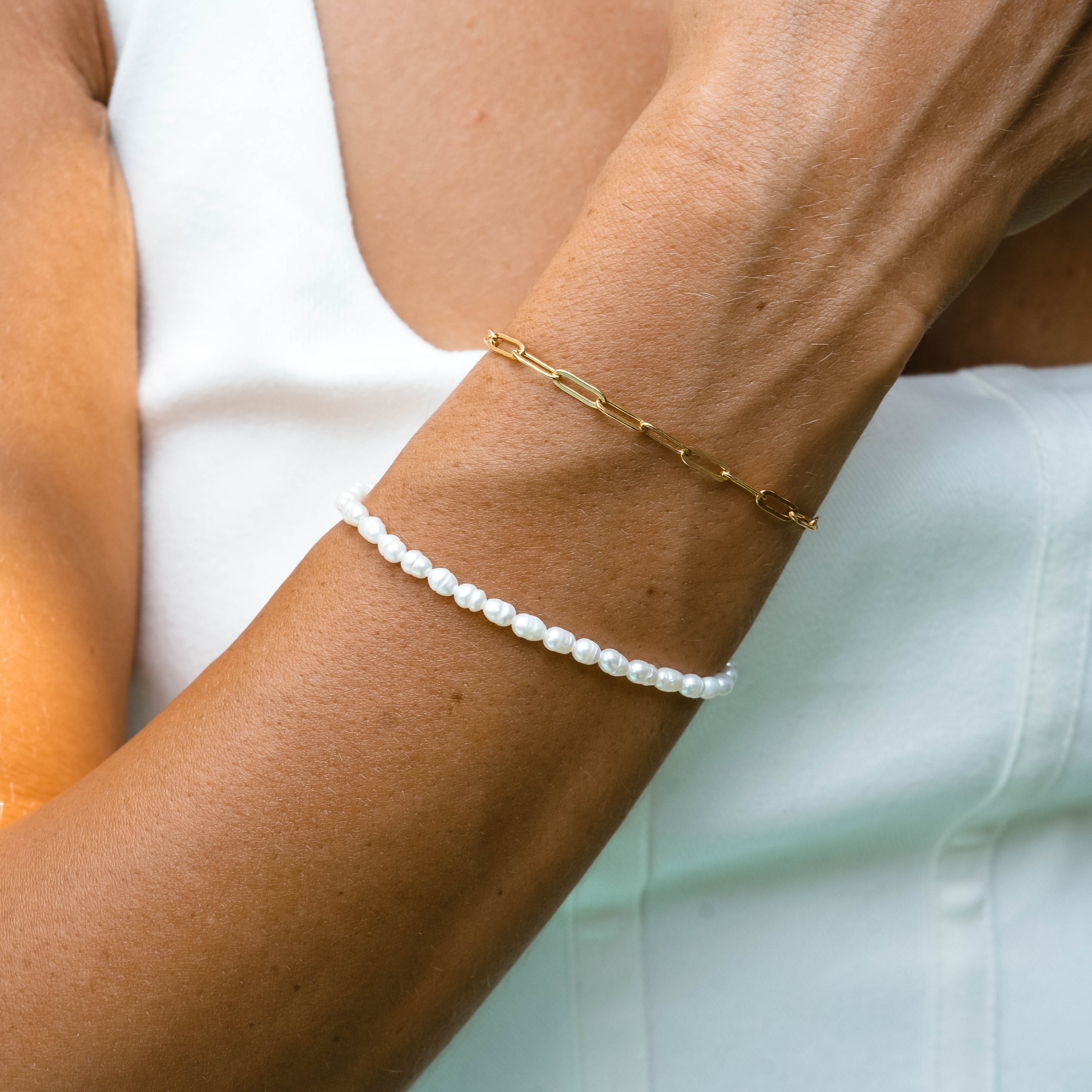 Elegante Armband met Prachtige Zoetwaterparels - Marina Collection