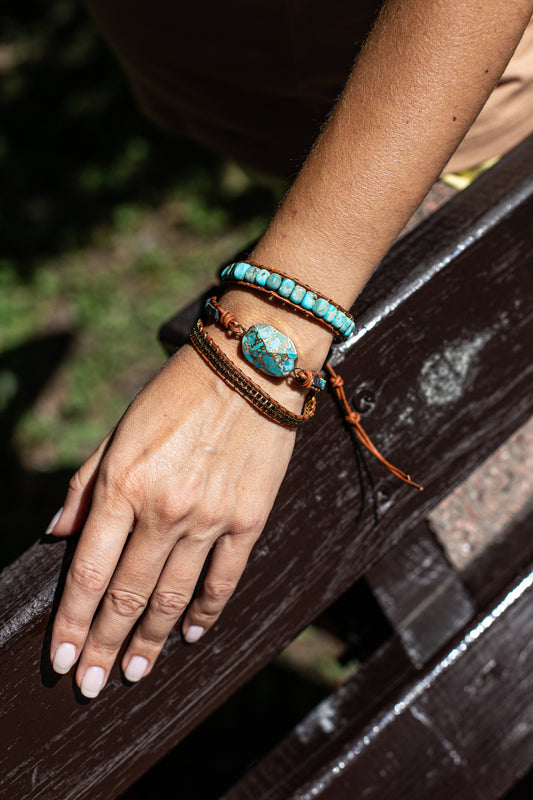 Elara Armband - Rustgevende Turkoois Energie Wrap