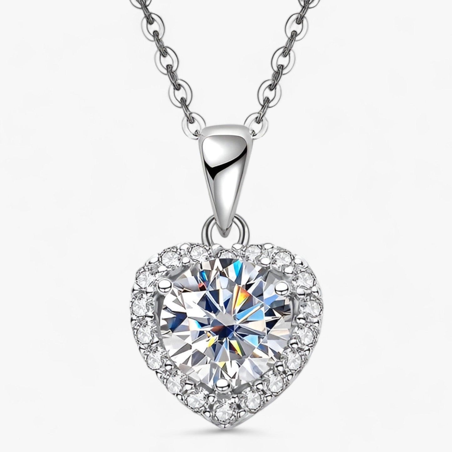 Amouria - Luxe Moissanite Hartvormige Hanger Ketting