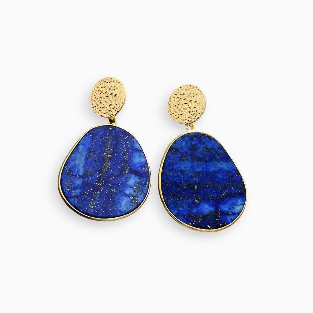 Althea - Luxe Oorbellen met Lapis en Tijgeroog