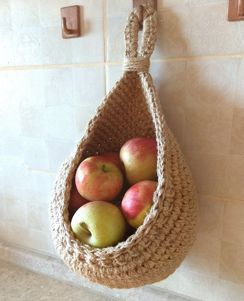 Stijlvolle EcoWeave Hangmand - voor Duurzame Opslag van Groente en Fruit