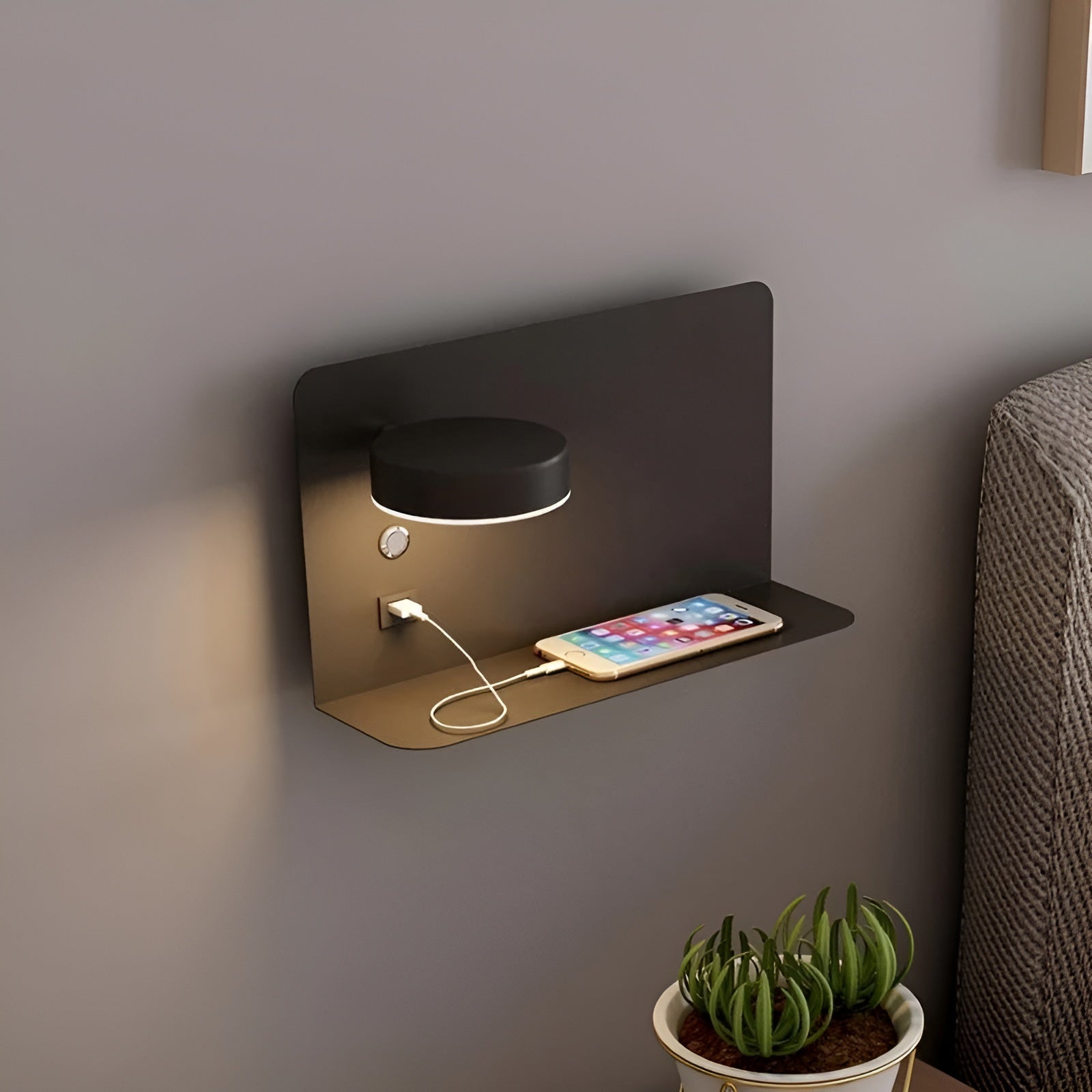 LumiCharge Wandlamp – Oplaadbare Elegantie met USB-LED Verlichting voor Luxe Sfeer