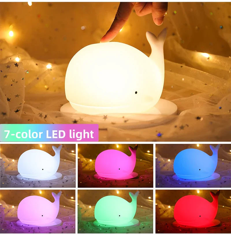 GlowWhale - Betoverend Walvis Nachtlampje met Kleureffecten