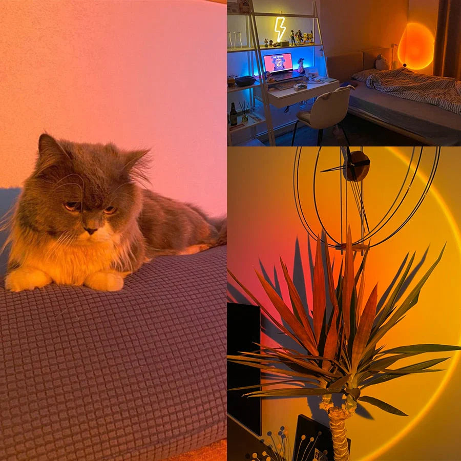 GlowSphere – Magische Sunset Lamp met 4 Kleuren
