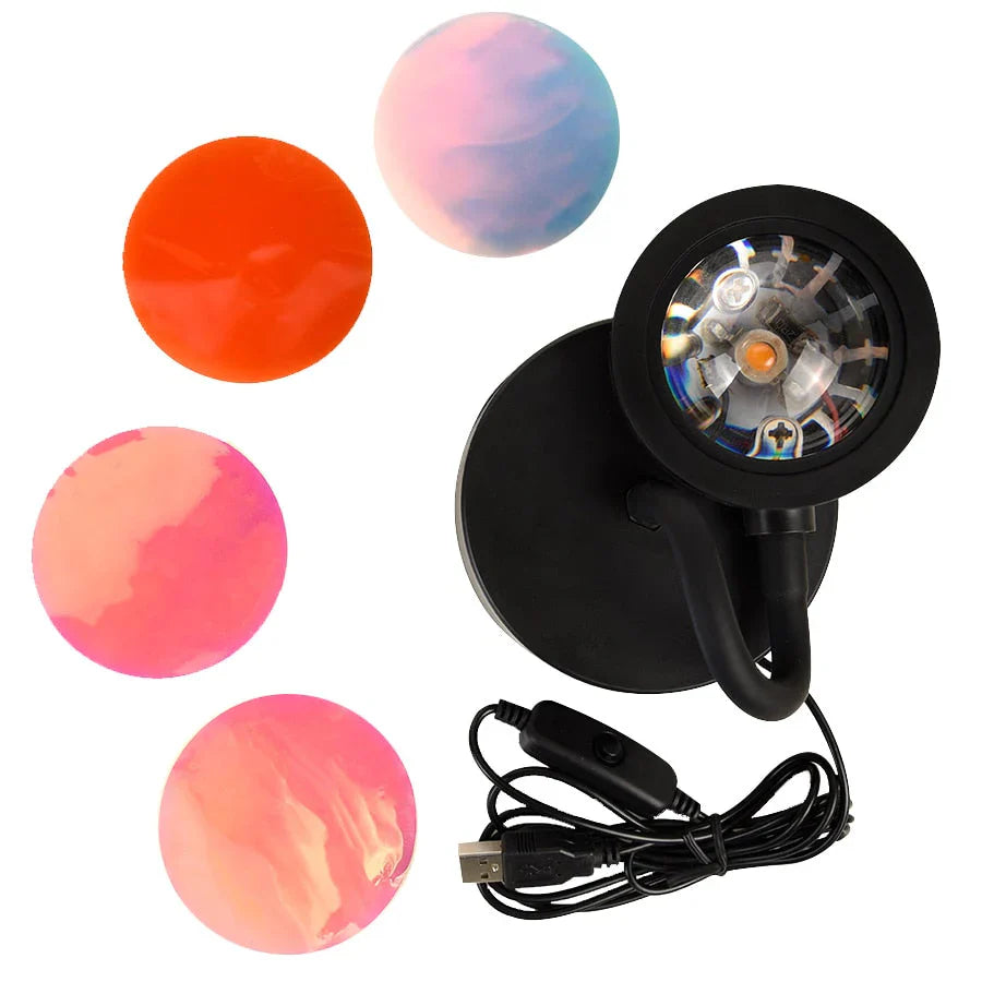 GlowSphere – Magische Sunset Lamp met 4 Kleuren