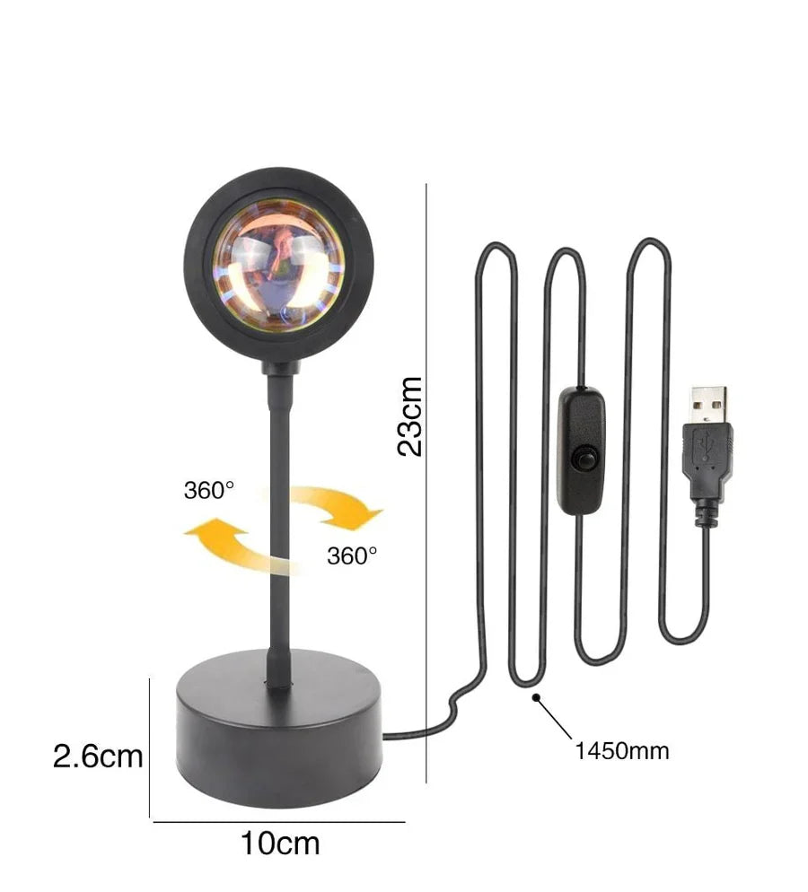 GlowSphere – Magische Sunset Lamp met 4 Kleuren