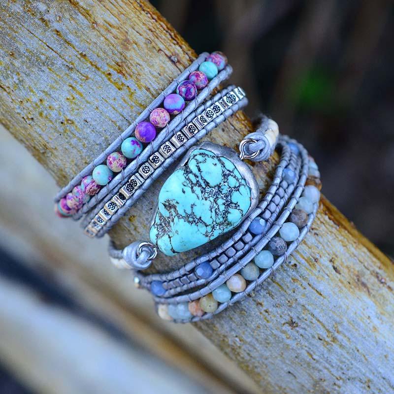 Selina Armband - Turkooise Wikkelarmband voor Heling & Bescherming