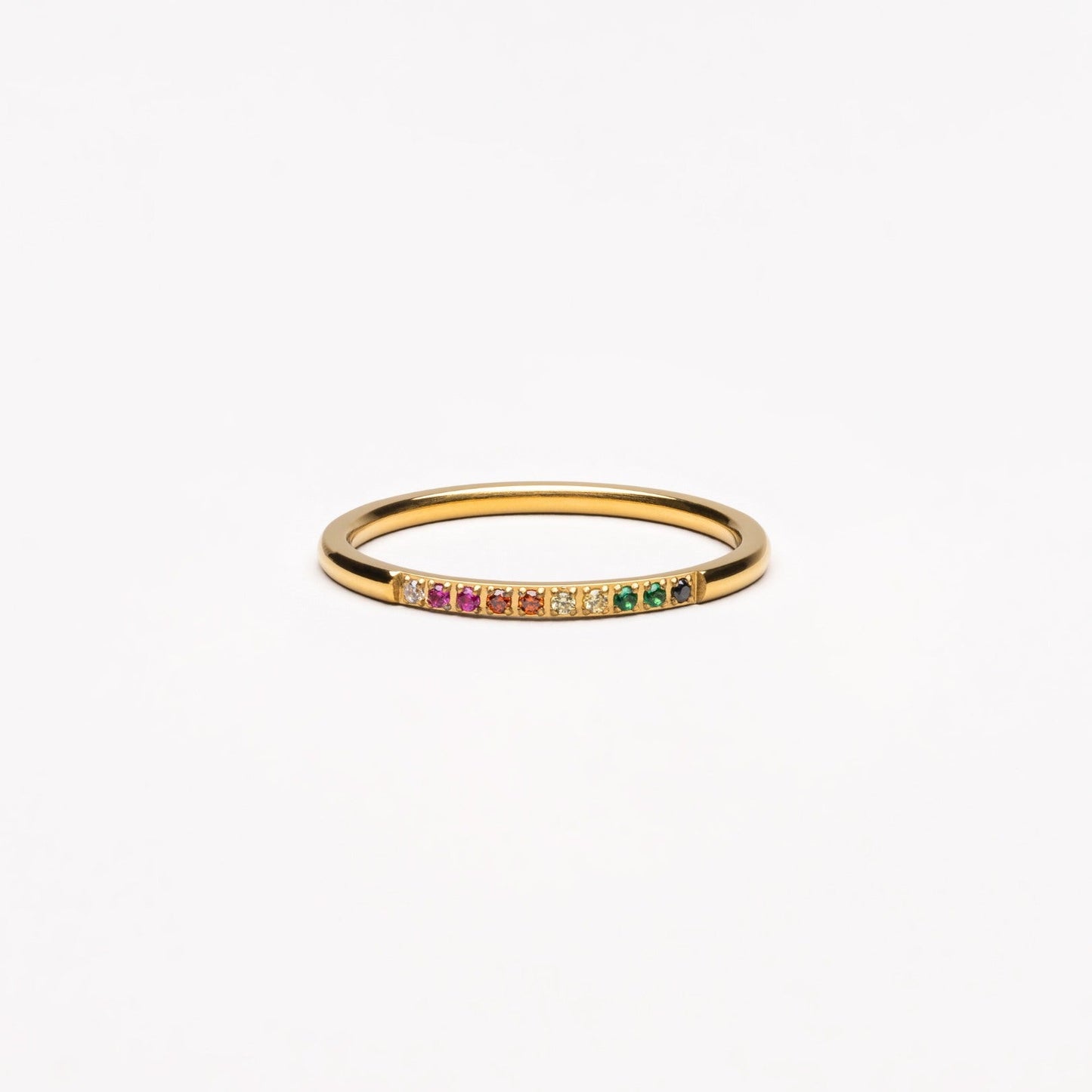 Stijlvolle Gouden Ring met Kleurrijke Edelstenen - Solene