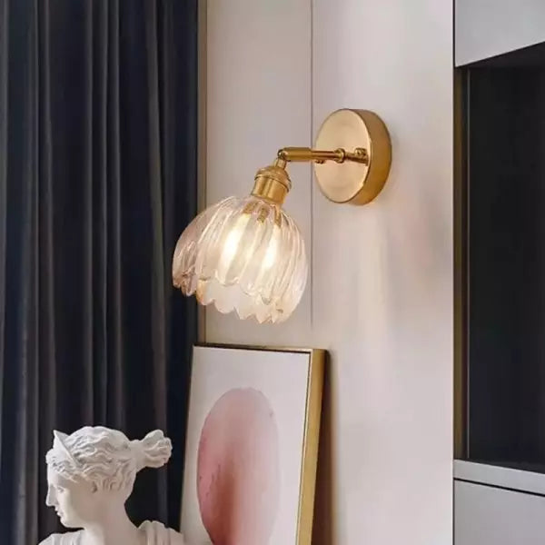 TulipGlow Wandlamp - Retro Glazen Tulpenlamp voor Vintage Flair