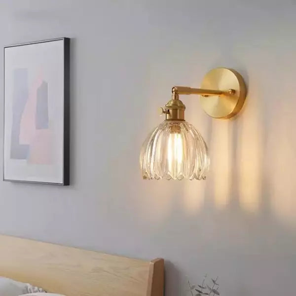 TulipGlow Wandlamp - Retro Glazen Tulpenlamp voor Vintage Flair