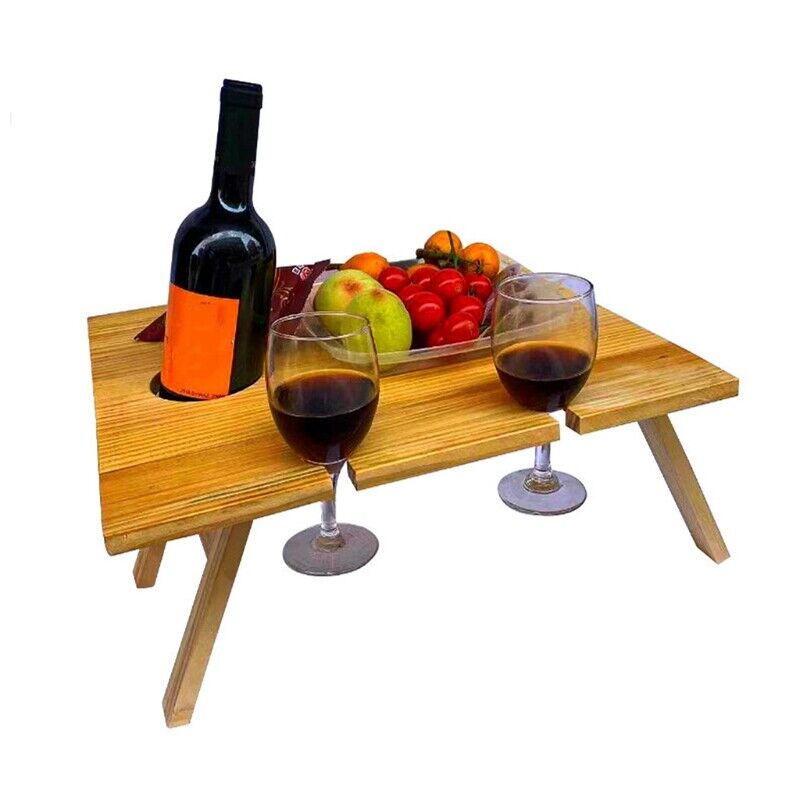 WoodenWine RackTable - Stijlvolle Draagbare Wijnopslag