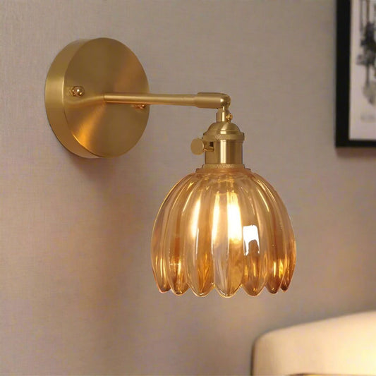 TulipGlow Wandlamp - Retro Glazen Tulpenlamp voor Vintage Flair