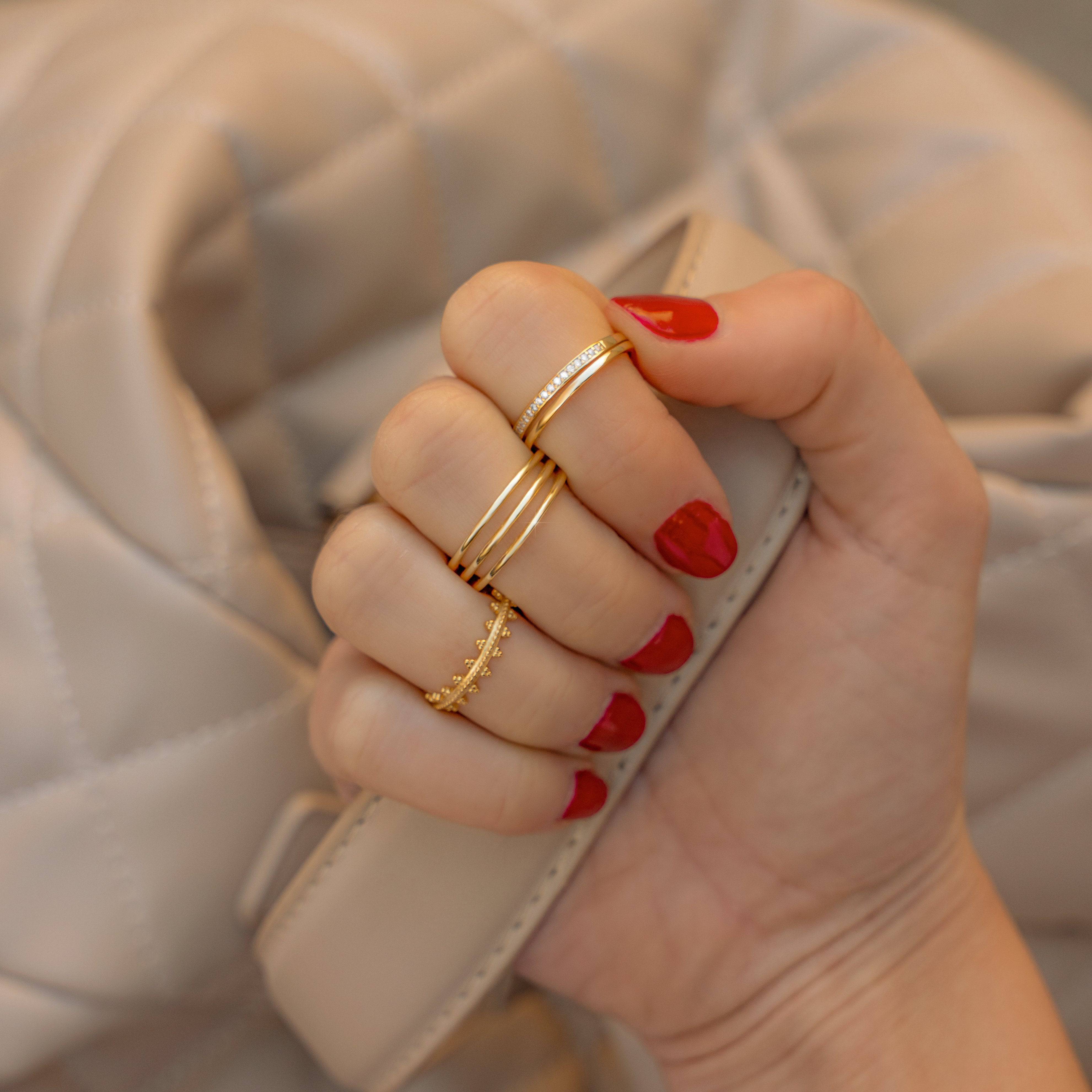 Sienna Dubbele Zirkonia Ring - Elegantie en Pracht in Één Parel!