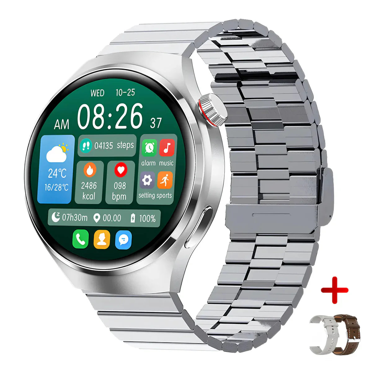 EliteXplorer Watch - Stijlvolle Smartwatch met Gezondheidsfuncties