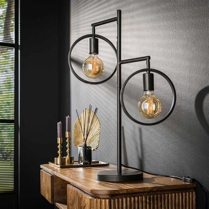 HennesLamp – Moderne Tafellamp met Zwart Nikkel