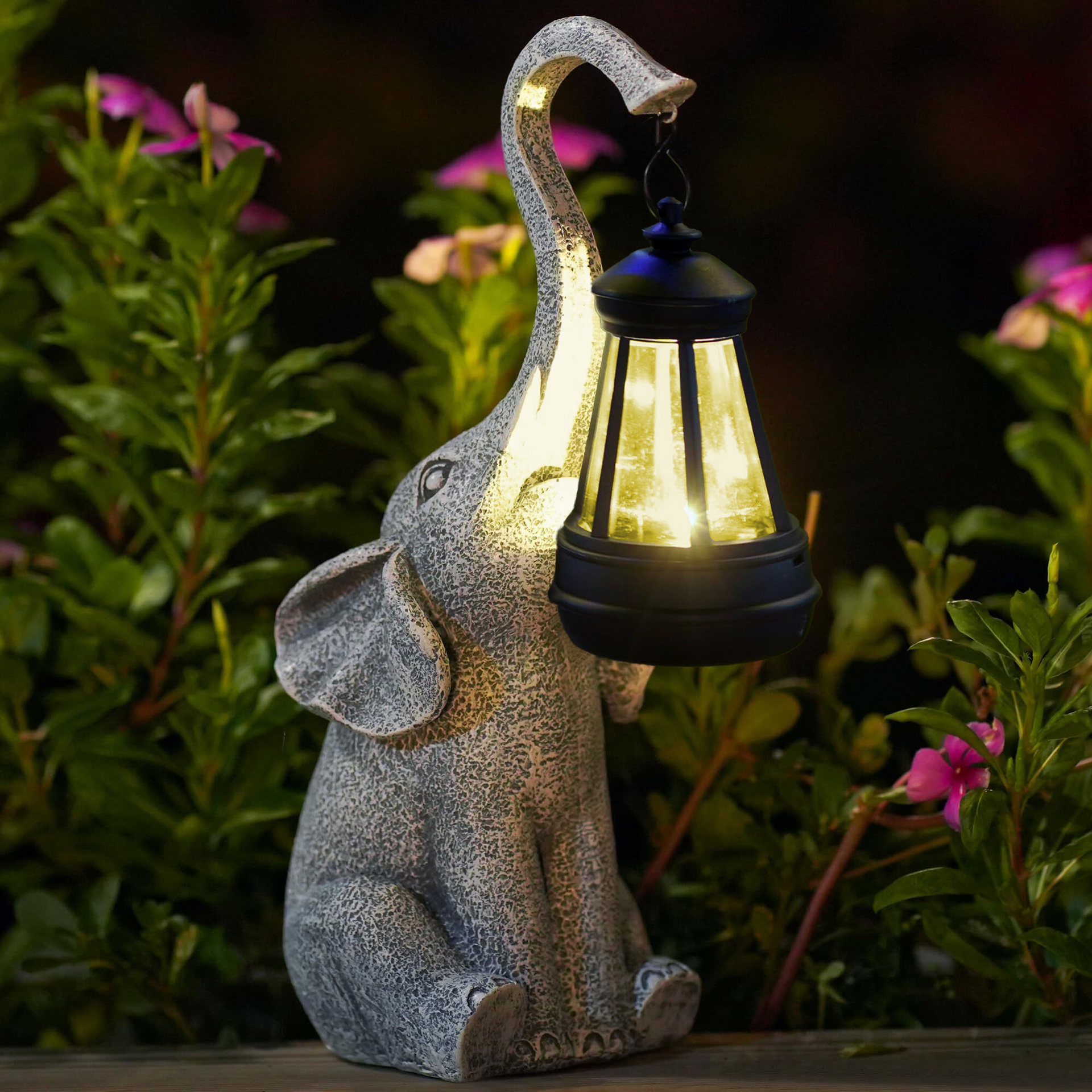 Elephanta Tuinlamp - Betoverende Olifanten Tuinlamp op Zonne-energie voor Sfeervolle Avonden