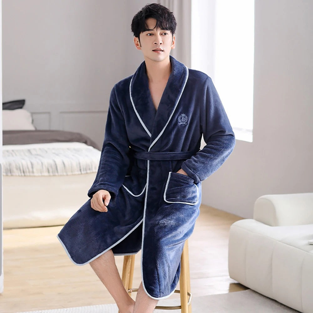 WarmPlush Robe - Luxe Antibacteriële Flanellen Badjas