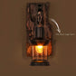 Veritas - Wandlamp inclusief Houten Sokkel en Glasdesign