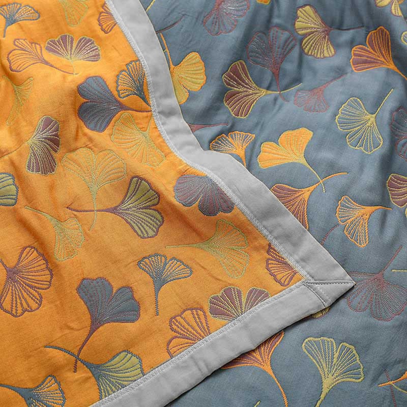 LeafElegance Blanket – Luxe Katoenen Slaapdeken