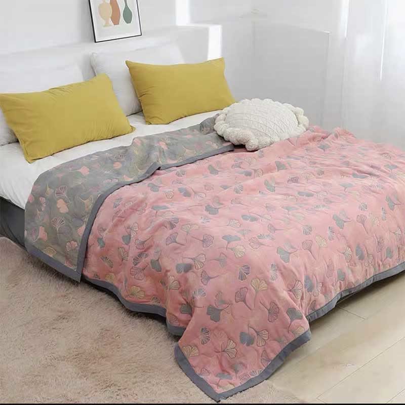 LeafElegance Blanket – Luxe Katoenen Slaapdeken