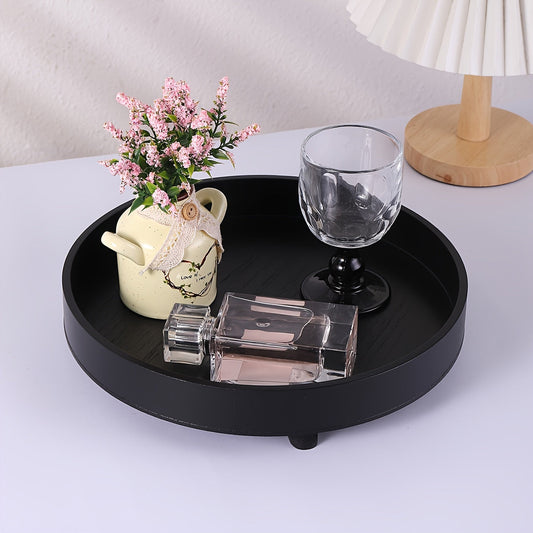 Luxe zwart houten dienblad voor decoratie en woonaccessoires