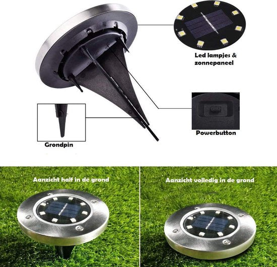 Draadloze LED Solar Tuinlampen Deluxe - Creëer de perfecte sfeer in jouw tuin!