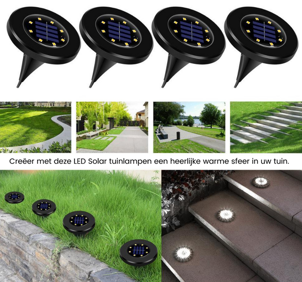 LED Solar Tuinlampen Deluxe (Black editie)  - Creëer een heerlijke sfeer in uw tuin!
