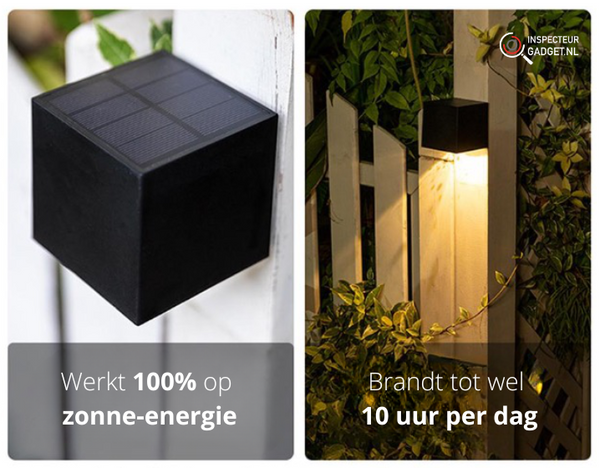 Draadloze LED Solar Kubus Wandlampen Deluxe - Creëer de perfecte sfeer in jouw tuin!